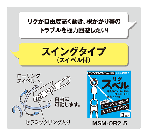 スイングタイプ　スイベル付